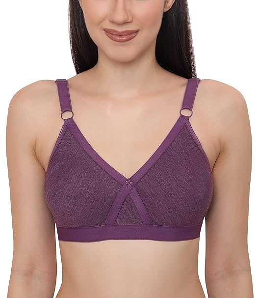 GLAMORAS Women’s Poly Cotton Interlock Bra – Full Coverage, Everyday Comfort Fit